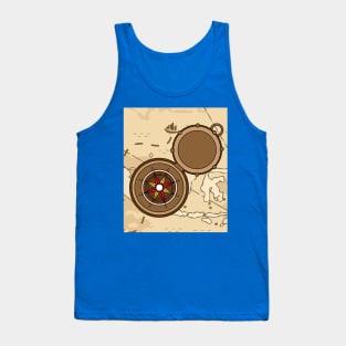 Old Retro Compass Signpost Viking Tank Top